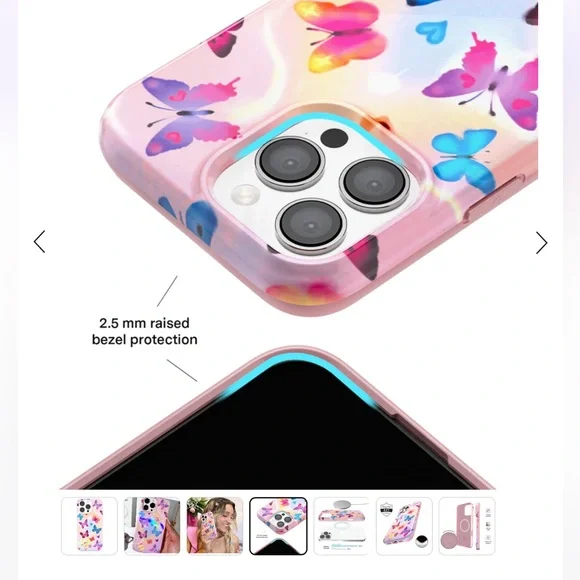 Velvet Caviar aura butterfly Pink iPhone 16 pro max case hardshell - Picture 8 of 9